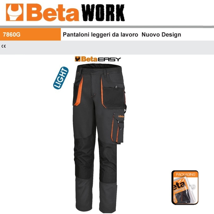 beta work beta 7860g pantaloni da lavoro beta easy leggeri 180g grigio ean 8054809136561