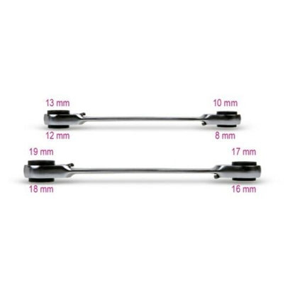 BETA 192/S2  SERIE DI 2 CHIAVI POLIGONALI A CRICCHETTO REVERSIBILE  8 ÷  19 MM.