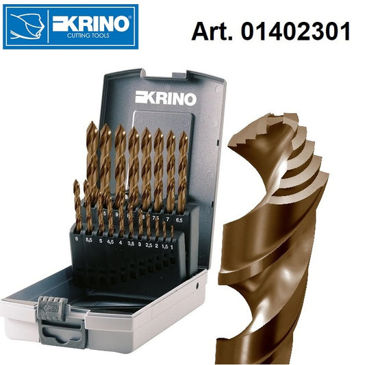 KRINO 1402301 ASSORTIMENTO 19 PUNTE STEP+ HSS-G MM.1÷10 X 0,5