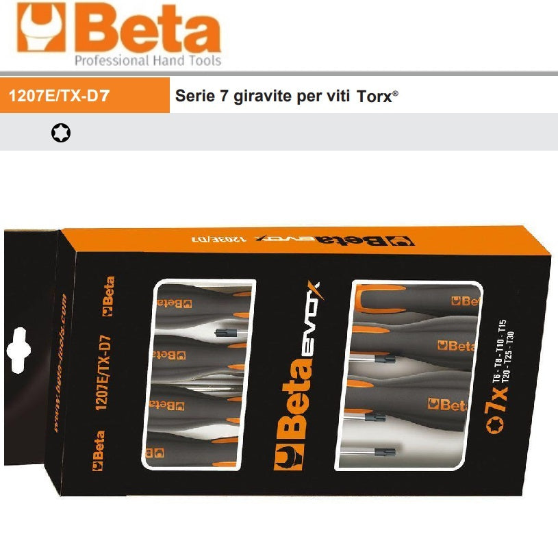 BETA 1207E/TX-D7 SERIE 7 GIRAVITE T6÷T30 PER VITI CON IMPRONTA TORX®