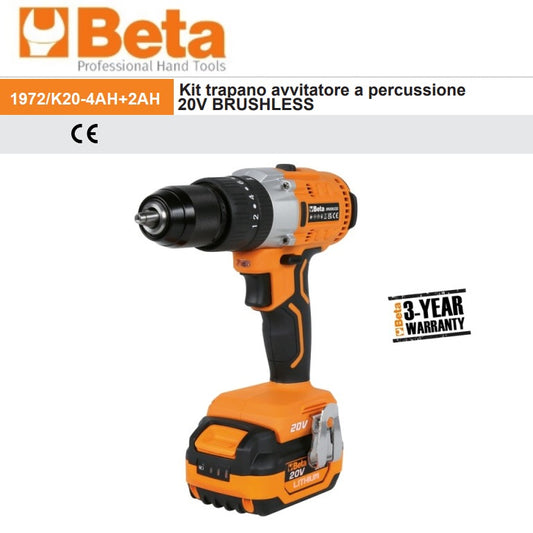 beta beta 1972k20 4ah2ah valigetta trapano perc 20v 2 batt 4ah batt 2ah ean 8054809451381