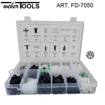WEBER TOOLS FD-7050 ASSORTIMENTO CLIP RIVESTIMENTO VOLKSWAGEN – 255 PEZZI