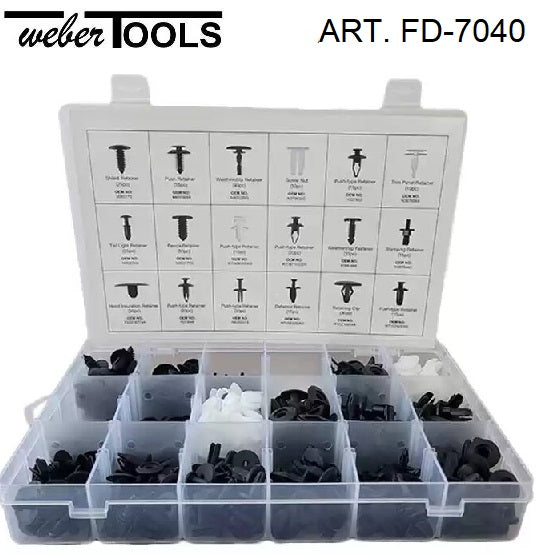 weber tools weber tools fd 7040 assortimento clip rivestimento ford 415 pezzi ean 8720168297112