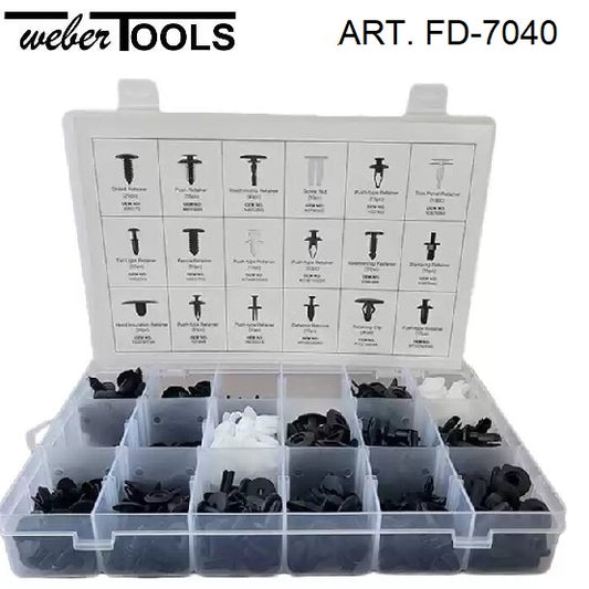 weber tools weber tools fd 7040 assortimento clip rivestimento ford 415 pezzi ean 8720168297112