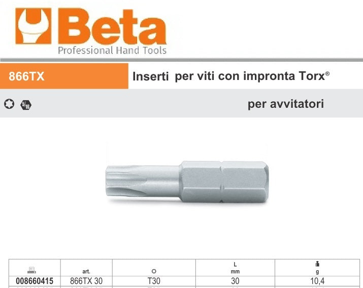 immagine-4-beta-beta-866tx-inserto-per-viti-torx-per-avvitatori-attacco-516-ean-8014230031361