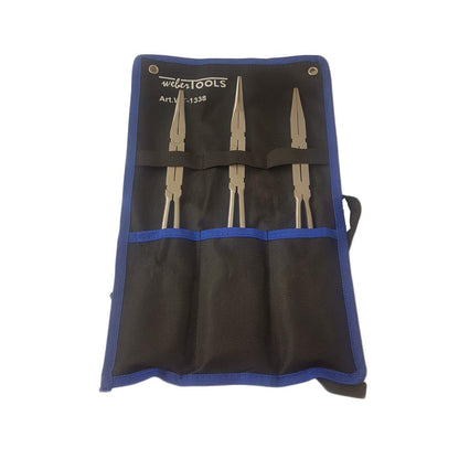 WEBER TOOLS WT-1338 SET 3 PINZE A DOPPIO SNODO EXTRALUNGHE IN BUSTA