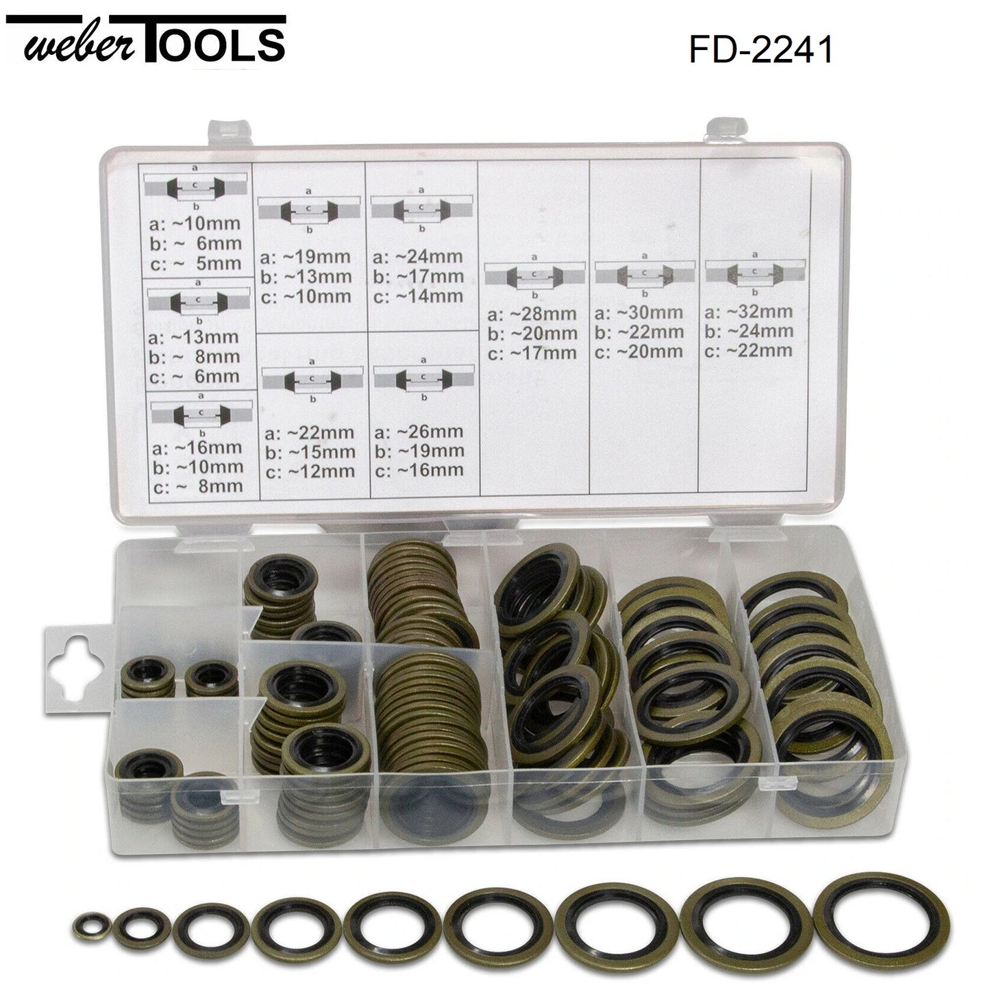 immagine-1-weber-tools-weber-tools-fd-2241-assortimento-150-rondelle-con-tenuta-in-gomma-m6m24-ean-8719558500222
