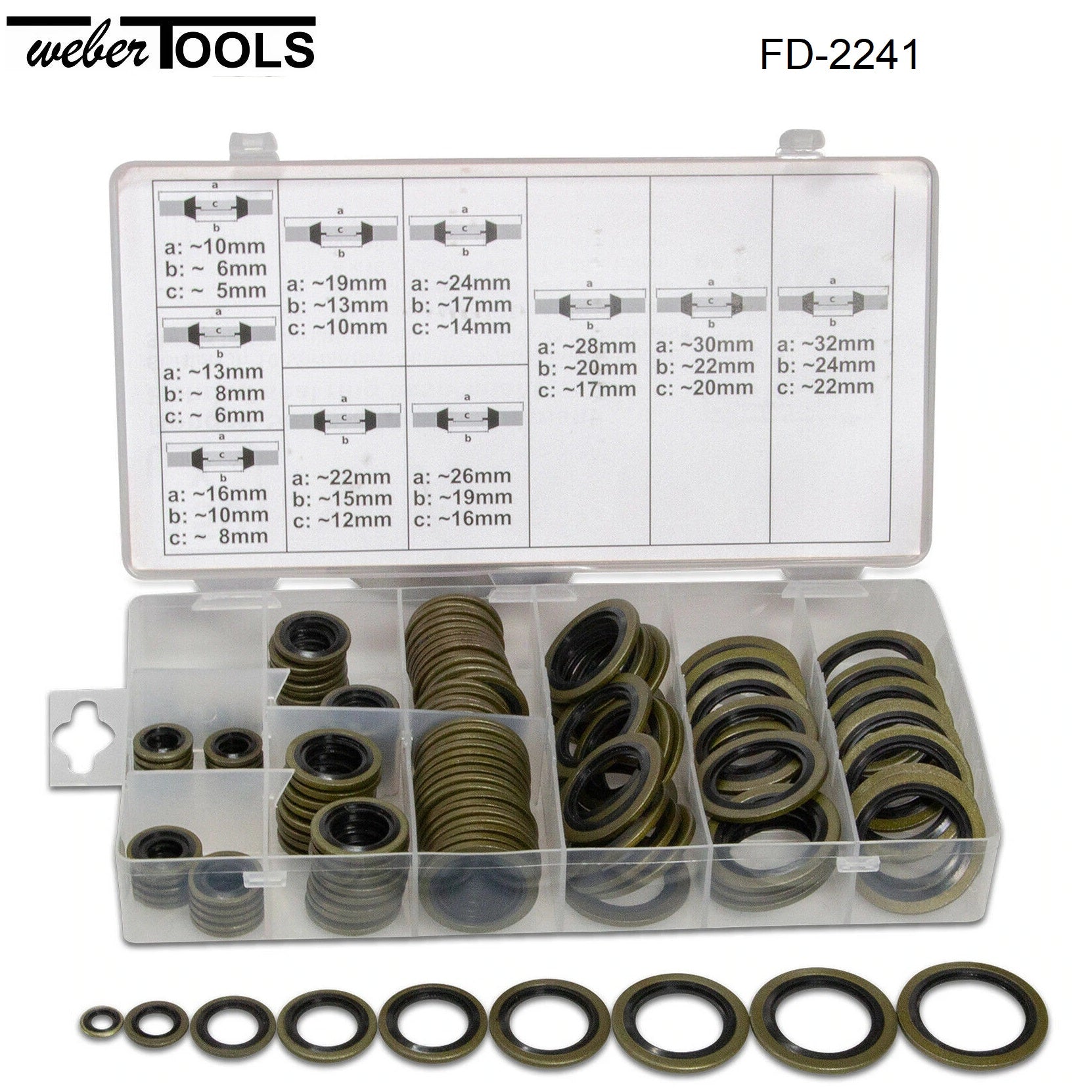 immagine-1-weber-tools-weber-tools-fd-2241-assortimento-150-rondelle-con-tenuta-in-gomma-m6m24-ean-8719558500222