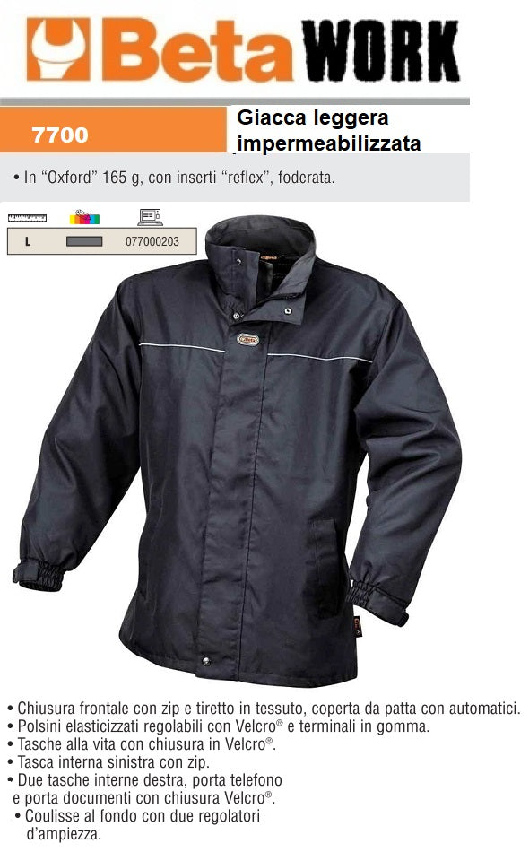 immagine-3-beta-work-beta-7700-grey-l-giacca-leggera-impermeabilizzata-con-inserti-reflex-ean-8014230367484