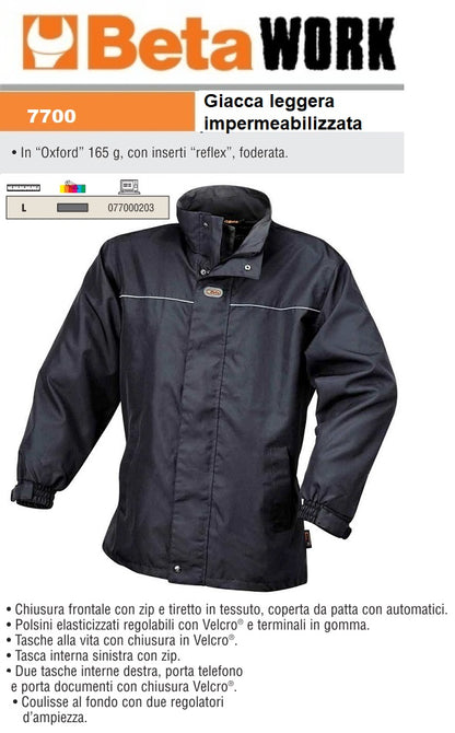 immagine-3-beta-work-beta-7700-grey-l-giacca-leggera-impermeabilizzata-con-inserti-reflex-ean-8014230367484